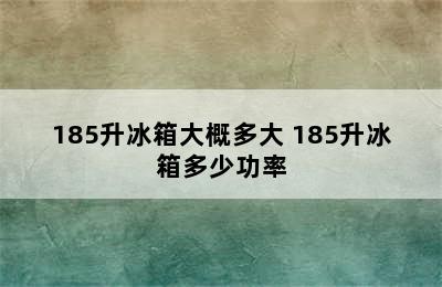 185升冰箱大概多大 185升冰箱多少功率